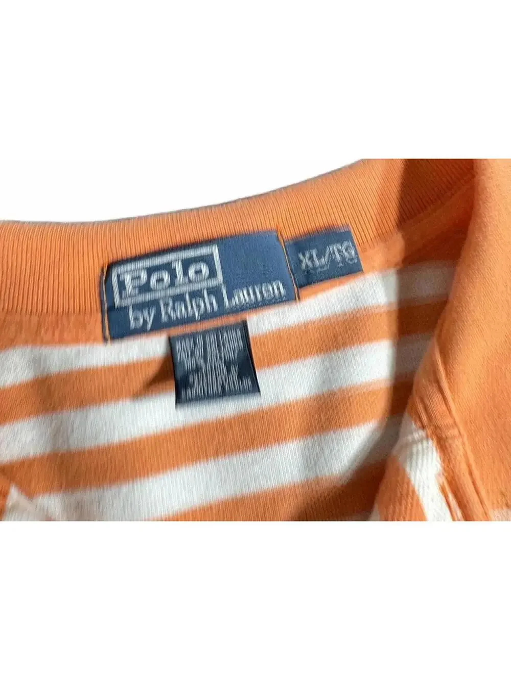 Polo Ralph Lauren Orange Striped Golf Collared Shirt Size XL